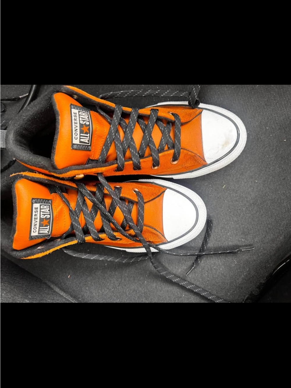 Converse Men's Orange and Black High-Top Sneakers